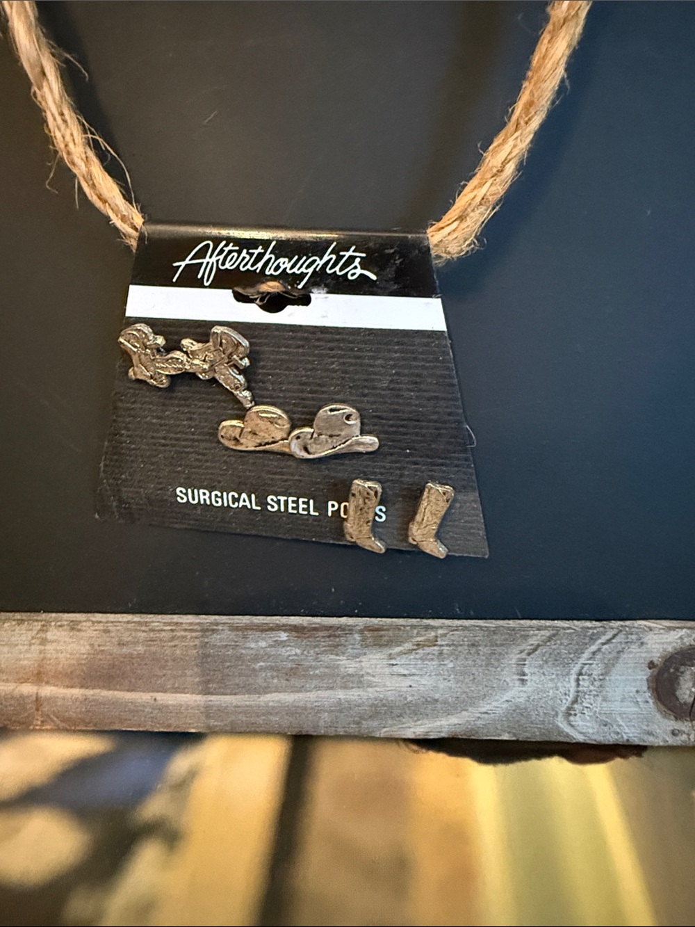 NWT Saddle Cowboy Boot Earrings